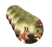 Car Air Freshener 4 Pcs Air Freshener for Car Aromatherapy Tablets Cute Squirrels Hanging Fragrance Scented Cards Funny Scented Hanging Sheet for Bedroom Wardrobe Shoe Cabinet