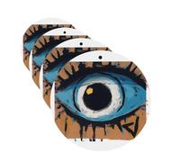 Car Air Freshener 4 Pcs Air Freshener for Car Aromatherapy Tablets Evil Eye Hanging Fragrance Scented Cards Funny Scented Hanging Sheet for Bedroom Wardrobe Shoe Cabinet