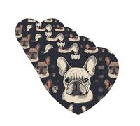 Car Air Freshener 4 Pcs Air Freshener for Car Aromatherapy Tablets I Love French Bulldog Hanging Fragrance Scented Cards Funny Scented Hanging Sheet for Bedroom Wardrobe Shoe Cabinet