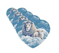 Car Air Freshener 4 Pcs Air Freshener for Car Aromatherapy Tablets Lamb with A Lion On The Clouds Hanging Fragrance Scented Cards Funny Scented Hanging Sheet for Bedroom Wardrobe Shoe Cabinet