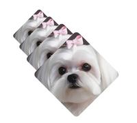 Car Air Freshener 4 Pcs Air Freshener for Car Aromatherapy Tablets Lovely Maltese Dog Hanging Fragrance Scented Cards Funny Scented Hanging Sheet for Bedroom Wardrobe Shoe Cabinet