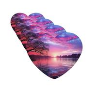 Car Air Freshener 4 Pcs Air Freshener for Car Aromatherapy Tablets Purple Sunset on Water Hanging Fragrance Scented Cards Funny Scented Hanging Sheet for Bedroom Wardrobe Shoe Cabinet