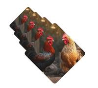Car Air Freshener 4 Pcs Air Freshener for Car Aromatherapy Tablets Rooster and Chicken Hanging Fragrance Scented Cards Funny Scented Hanging Sheet for Bedroom Wardrobe Shoe Cabinet
