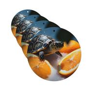 Car Air Freshener 4 Pcs Air Freshener for Car Aromatherapy Tablets Turtles Emerging from Oranges Hanging Fragrance Scented Cards Funny Scented Hanging Sheet for Bedroom Wardrobe Shoe Cabinet