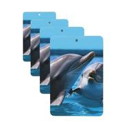 Car Air Freshener 4 Pcs Air Freshener for Car Aromatherapy Tablets Two Dolphins in the Water Hanging Fragrance Scented Cards Funny Scented Hanging Sheet for Bedroom Wardrobe Shoe Cabinet