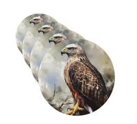 Car Air Freshener 4 Pcs Air Freshener for Car Aromatherapy Tablets Watercolor of Hawk Sitting in The Tree Hanging Fragrance Scented Cards Funny Scented Hanging Sheet for Bedroom Wardrobe Shoe Cabinet