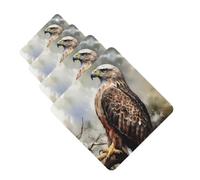 Car Air Freshener 4 Pcs Air Freshener for Car Aromatherapy Tablets Watercolor of Hawk Sitting in The Tree Hanging Fragrance Scented Cards Funny Scented Hanging Sheet for Bedroom Wardrobe Shoe Cabinet