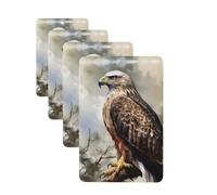 Car Air Freshener 4 Pcs Air Freshener for Car Aromatherapy Tablets Watercolor of Hawk Sitting in The Tree Hanging Fragrance Scented Cards Funny Scented Hanging Sheet for Bedroom Wardrobe Shoe Cabinet