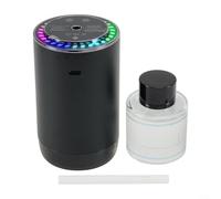 Car Air Freshener 500mAh Rechargeable Wireless Diffuser 3 Modes Starry Light Auto On Off Smart Aroma for Vehicle Interior Black(A)