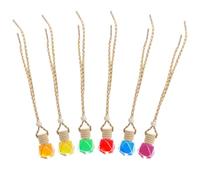Car Air Freshener 6pcs Hanging Pendant Gourd Shaped for Interior Decor | Glass and Grass Build, Easy to Install, Blue Ocean Purple Lavender Six Scent Mix