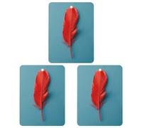 Car Air Freshener A Red Feather Hanging Aromatherapy Tablets for Men Women 3 Pcs Square