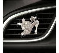 Car air freshener air outlet clip, car diffuser air outlet clip, shiny car accessories, specially designed for women.(Silver high heels)
