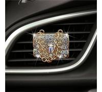 Car air freshener air outlet clip, car diffuser air outlet clip, shiny car accessories, specially designed for women.(Golden bag)