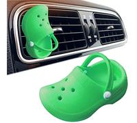 Car Air Freshener Aromatherapy Diffuser Clog Vent Clip Decoration Included 2 Scented Pads (Green)