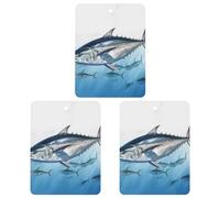 Car Air Freshener Bluefin Tuna Thunnus Hanging Aromatherapy Tablets for Men Women 3 Pcs Square