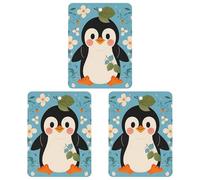 Car Air Freshener Cute Penguin Print Hanging Aromatherapy Tablets for Men Women 3 Pcs Square