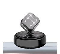 Car Air Freshener Diffuser - Solar Rotating Aromatherapy Dice | Long-Lasting Odor Removal, Automotive Trim, Adhesive Installation, Black Red Gold Colors, Sea Colorful Classic Orange Scents, Ideal For