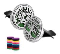 Car Air Freshener Diffuser Vent Clips - Aromatherapy Essential Oil Diffuser Tree of Life Car Clip with 20 Refill Pads, Gift for Women/Men