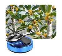 Car Air Freshener Diffuser with Solar Panel and Rotating Mechanism, ABS Scent Diffuser for Cars and Indoor Surfaces, Styled as Airplane Ornament (blue Osmanthus)