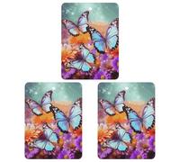 Car Air Freshener Flowers Colorful Butterfly Hanging Aromatherapy Tablets for Men Women 3 Pcs Square