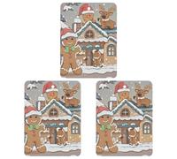 Car Air Freshener Gingerbread Small Home Hanging Aromatherapy Tablets for Men Women 3 Pcs Square
