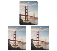 Car Air Freshener Golden Gate Bridge Hanging Aromatherapy Tablets for Men Women 3 Pcs Square