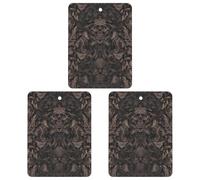 Car Air Freshener Gothic Wallpaper for Walls Skull Damask Hanging Aromatherapy Tablets for Men Women 3 Pcs Square