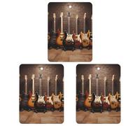 Car Air Freshener Guitar Collection Hanging Aromatherapy Tablets for Men Women 3 Pcs Square