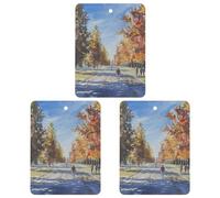 Car Air Freshener Long Straight Road Hanging Aromatherapy Tablets for Men Women 3 Pcs Square