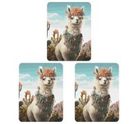 Car Air Freshener Mexican Llama Green Hanging Aromatherapy Tablets for Men Women 3 Pcs Square