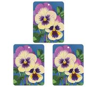 Car Air Freshener Pansy Perfection Print Hanging Aromatherapy Tablets for Men Women 3 Pcs Square