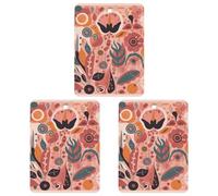Car Air Freshener Plant Elements Pattern Hanging Aromatherapy Tablets for Men Women 3 Pcs Square