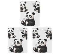 Car Air Freshener Playful Panda Hanging Aromatherapy Tablets for Men Women 3 Pcs Square
