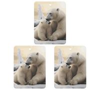 Car Air Freshener Polar Bear Love Hanging Aromatherapy Tablets for Men Women 3 Pcs Square