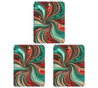 Car Air Freshener Psychedelic Swirl Pattern Hanging Aromatherapy Tablets for Men Women 3 Pcs Square