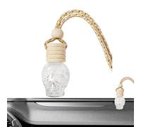 Car Air Freshener, Refillable Skull Perfume Pendant, Empty Air Freshener Diffuser Bottle Pendant, Car Aromatherapy Bottle, Unique Fragrance Diffuser, Skull Shape Car Ornament for Living Room and Car