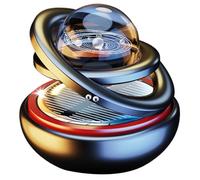 Car Air Freshener, Solar Power Combines Suspension and Rotation Car Diffuser with Interstellar Double Ring, Smart Air Freshener for Interior Decoration
