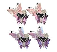 Car Air Freshener Vent Clip 4Pcs Bling Butterfly 2x0.6" Car Vent Clips with Aromatherapy Tablets Cute Aesthetic Decorations Interior Accessories for Women Girls