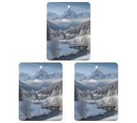 Car Air Freshener Winter Landscape in The Bavarian Alps Hanging Aromatherapy Tablets for Men Women 3 Pcs Square