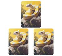 Car Air Freshener Yellow And White Python Hanging Aromatherapy Tablets for Men Women 3 Pcs Square