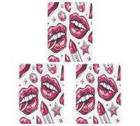 Car Air Fresheners 3 Pack Hanging Fresheners Cartoon Style Lips Printed Rearview Mirror Aromatherapy Tablets Interior Bathroom Bedroom Decor Lavender Fragrance
