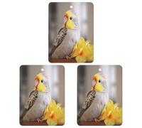 Car Air Fresheners 3 Pack Hanging Fresheners Cute Cockatiel Printed Rearview Mirror Aromatherapy Tablets Interior Bathroom Bedroom Decor Lavender Fragrance