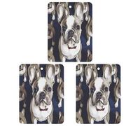 Car Air Fresheners 3 Pack Hanging Fresheners Cute French Bulldog Printed Rearview Mirror Aromatherapy Tablets Interior Bathroom Bedroom Decor Lavender Fragrance