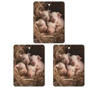 Car Air Fresheners 3 Pack Hanging Fresheners Four Little Pigs Printed Rearview Mirror Aromatherapy Tablets Interior Bathroom Bedroom Decor Lavender Fragrance