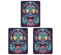 Car Air Fresheners 3 Pack Hanging Fresheners Love Music Monster Printed Rearview Mirror Aromatherapy Tablets Interior Bathroom Bedroom Decor Lavender Fragrance