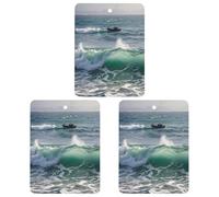 Car Air Fresheners 3 Pack Hanging Fresheners Smooth Sea View Printed Rearview Mirror Aromatherapy Tablets Interior Bathroom Bedroom Decor Lavender Fragrance