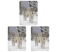 Car Air Fresheners 3 Pack Hanging Fresheners Two Wolves Walking in The Snow Printed Rearview Mirror Aromatherapy Tablets Interior Bathroom Bedroom Decor Lavender Fragrance