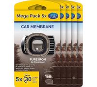 Car Air Fresheners, 5 Pack, Vent Clips, Long Lasting Fresh Scent, Car Refresher for Men & Women, 0.14 fl oz (4 mL) (Pure iron)