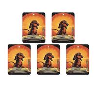 Car Air Fresheners 5 Pcs Hanging Air Freshener Dachshund Car Aromatherapy Tablets Wardrobe Pendant Fragrance Scented Cards for Rearview Mirror Bedroom Car Interior Decor