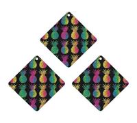 Car Air Fresheners Cards Set of 3 Hanging Scented Cards Car Aromatherapy Tablets Rearview Mirror Pendant Rainbow Pineapple Striped Car Fresheners for Car Interior Bathroom Bedroom Shoe Cabinet